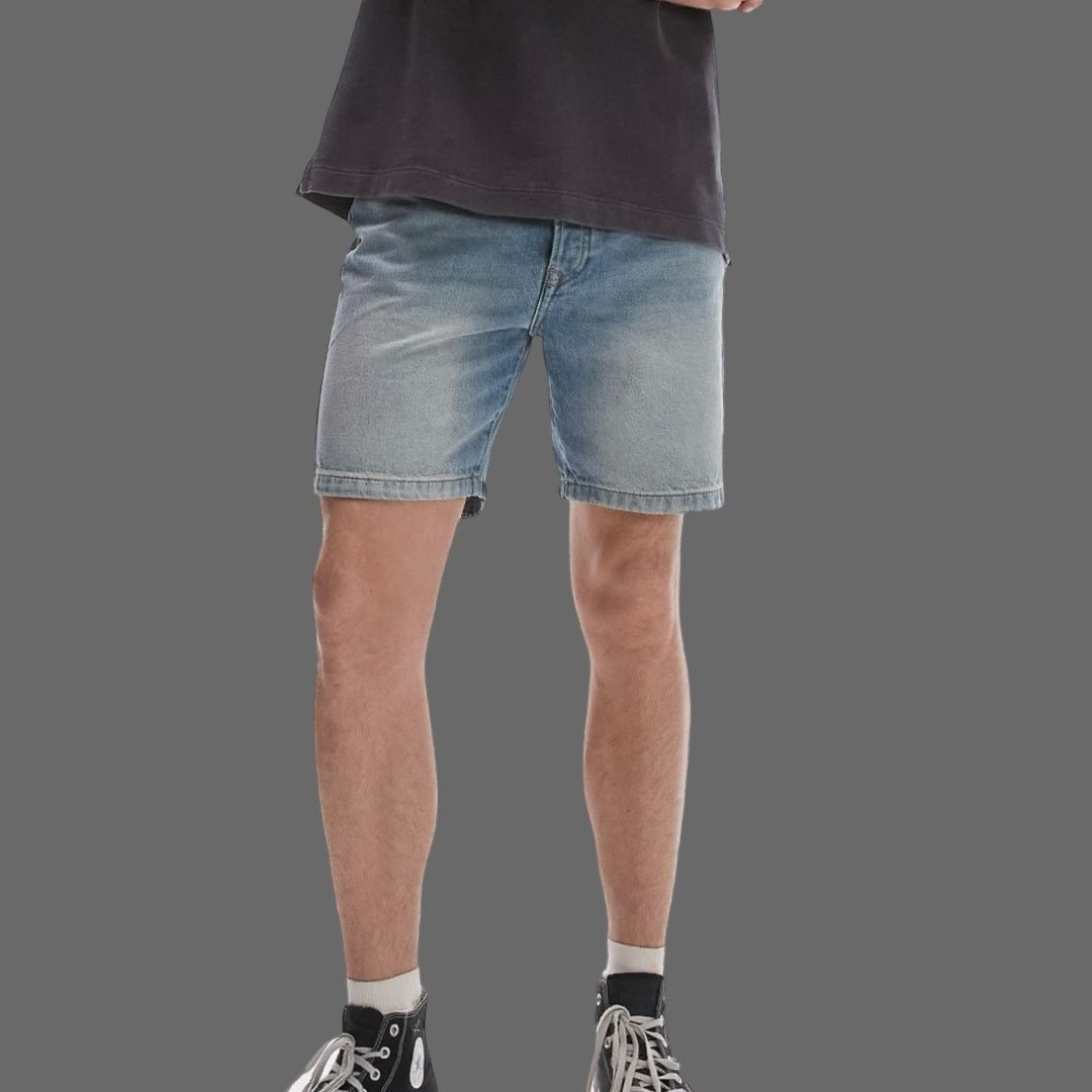 Topman Topman Straight Leg Denim Shorts Light Blue Wash 34 NWT Size US 34 / EU 50 - 8 Thumbnail