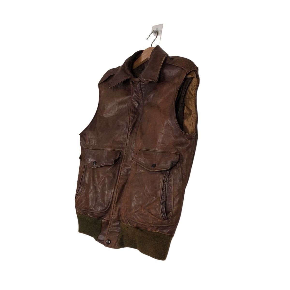 Schott 🔥VINTAGE SCHOTT LEATHER TANK TOP JACKET MADE IN USA Size US M / EU 48-50 / 2 - 2 Thumbnail