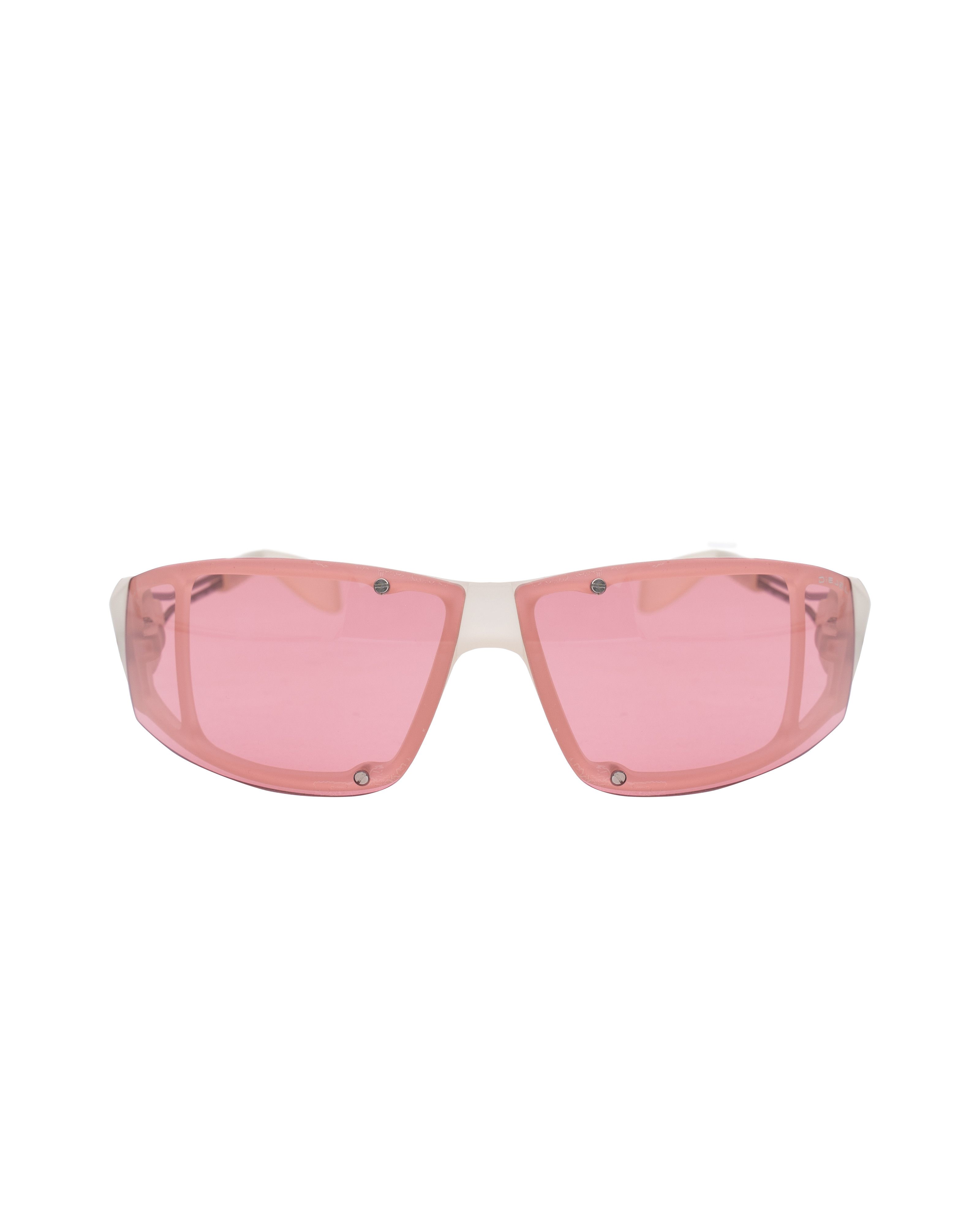 Diesel '90s Pink Plastic Rimless Sport Sunglasses