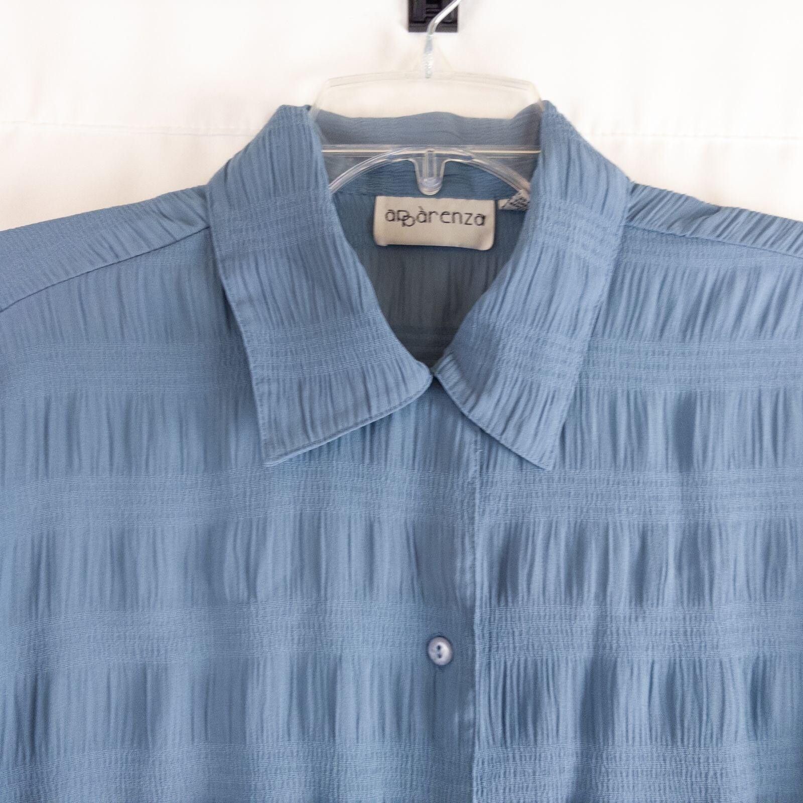 Other Apparenza Vintage Pastel Blue Textured Shirt Womens Large Size L / US 10 / IT 46 - 4 Thumbnail