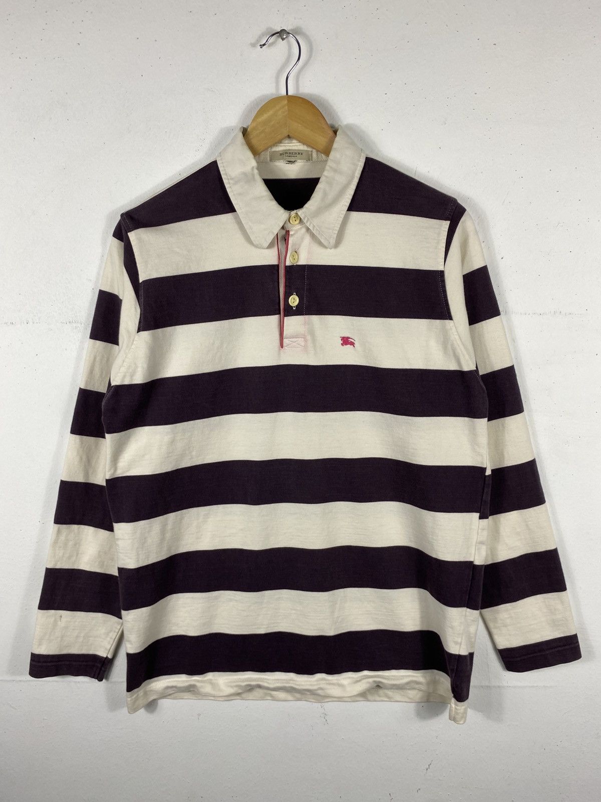 Burberry Burberry London Stripe Small Logo Embroidery Long Sleeve Size US S / EU 44-46 / 1 - 1 Thumbnail