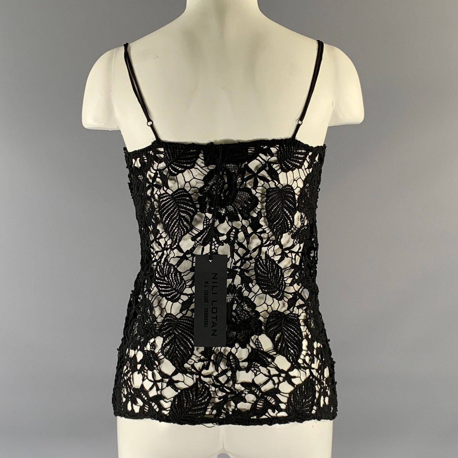 Nili Lotan NILI LOTAN Size XS Black Lace Floral Dress Top Size XS / US 0-2 / IT 36-38 - 4 Thumbnail