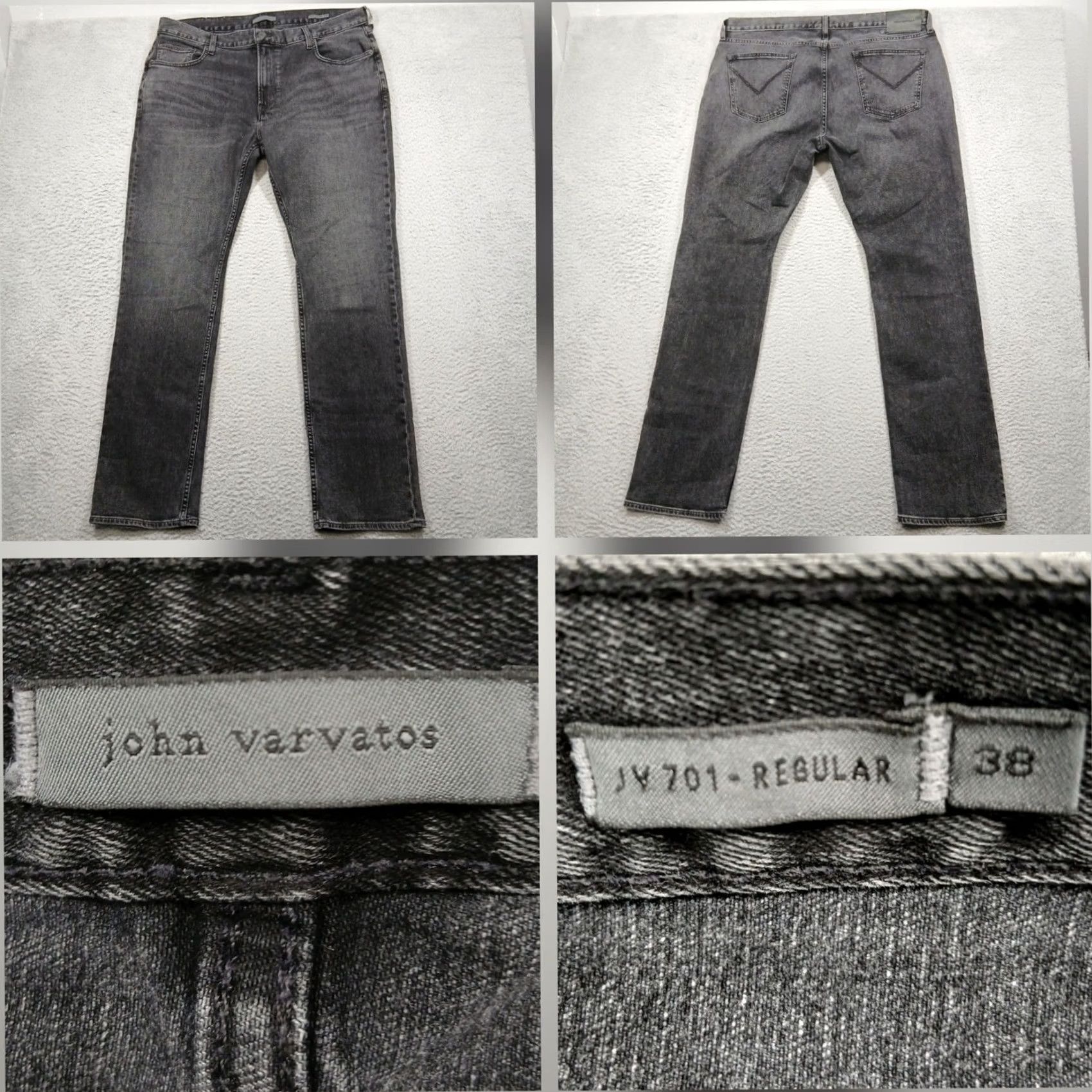 John Varvatos John Varvatos Jeans 38 Gray Black Wash JV701 Regular Fit Denim Shirt? Size US 38 / EU 54 - 2 Thumbnail