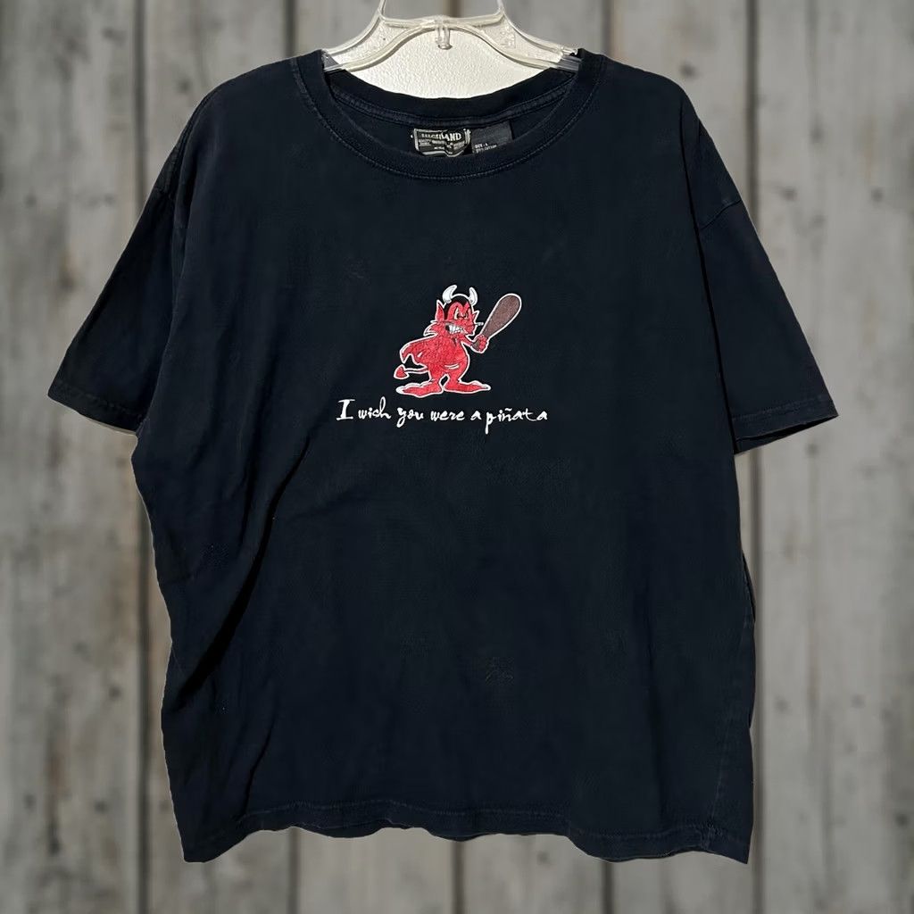 Vintage VINTAGE Y2K I Wish You Were A Piñata Devil Funny Humor Skater Shirt Size L Black Mens T-Shirt Size US L / EU 52-54 / 3 - 1 Thumbnail