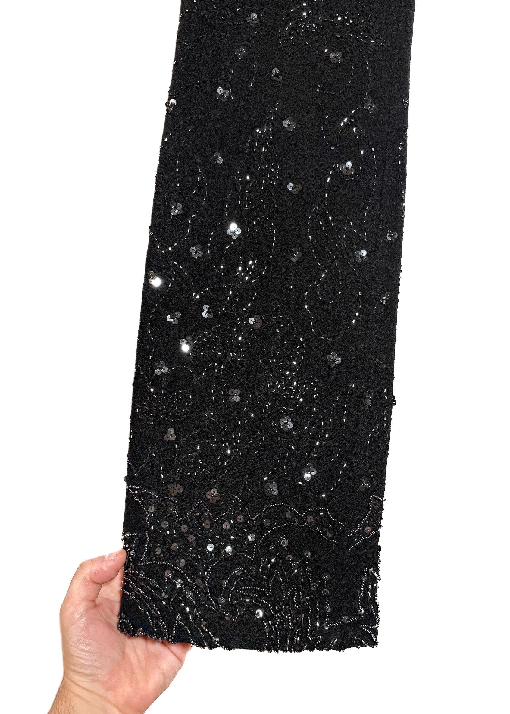Dolce & Gabbana Dolce & Gabbana Vintage SS99 Black Wool Beaded Pants Size 30" / US 8 / IT 44 - 4 Thumbnail
