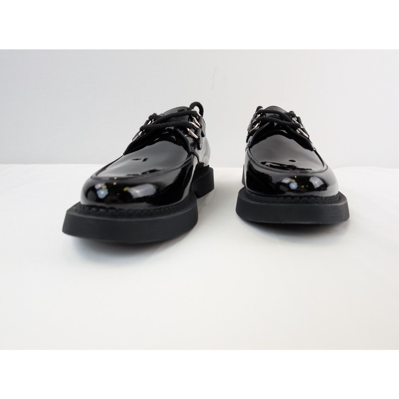 Saint Laurent Paris o1rshd1 Shiny Patent Leather Teddy Derby Shoes Boots Black Size US 12 / EU 45 - 8 Thumbnail