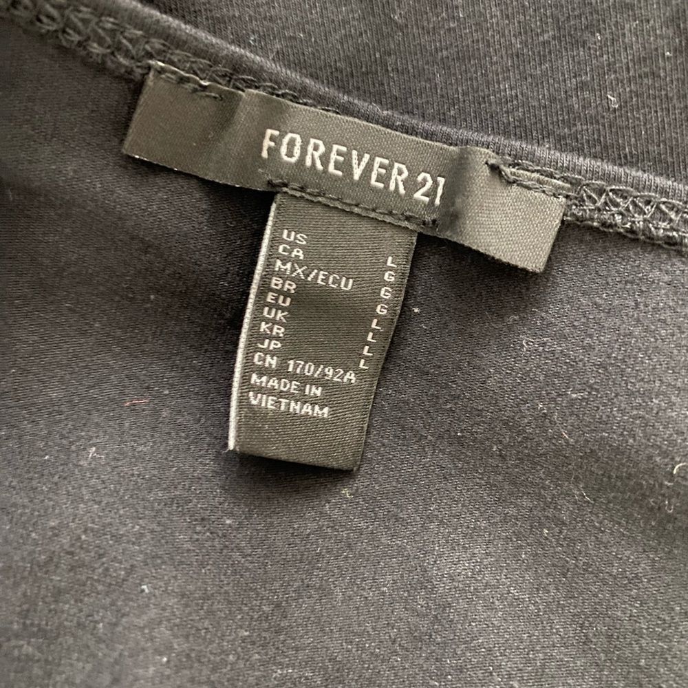 Forever 21 Forever 21 Black Ribbed High Neck Crop Tank Top - Size L Size L / US 10 / IT 46 - 4 Thumbnail