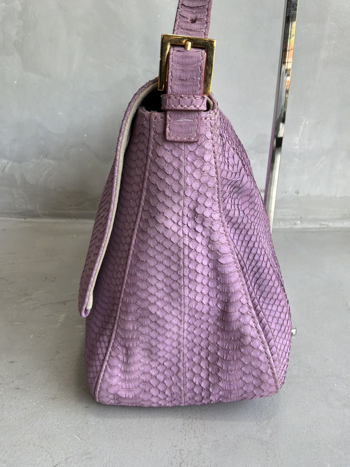 Fendi Fendi - Large Mamma Baguette - Python Leather Shoulder Bag Size ONE SIZE - 11 Thumbnail