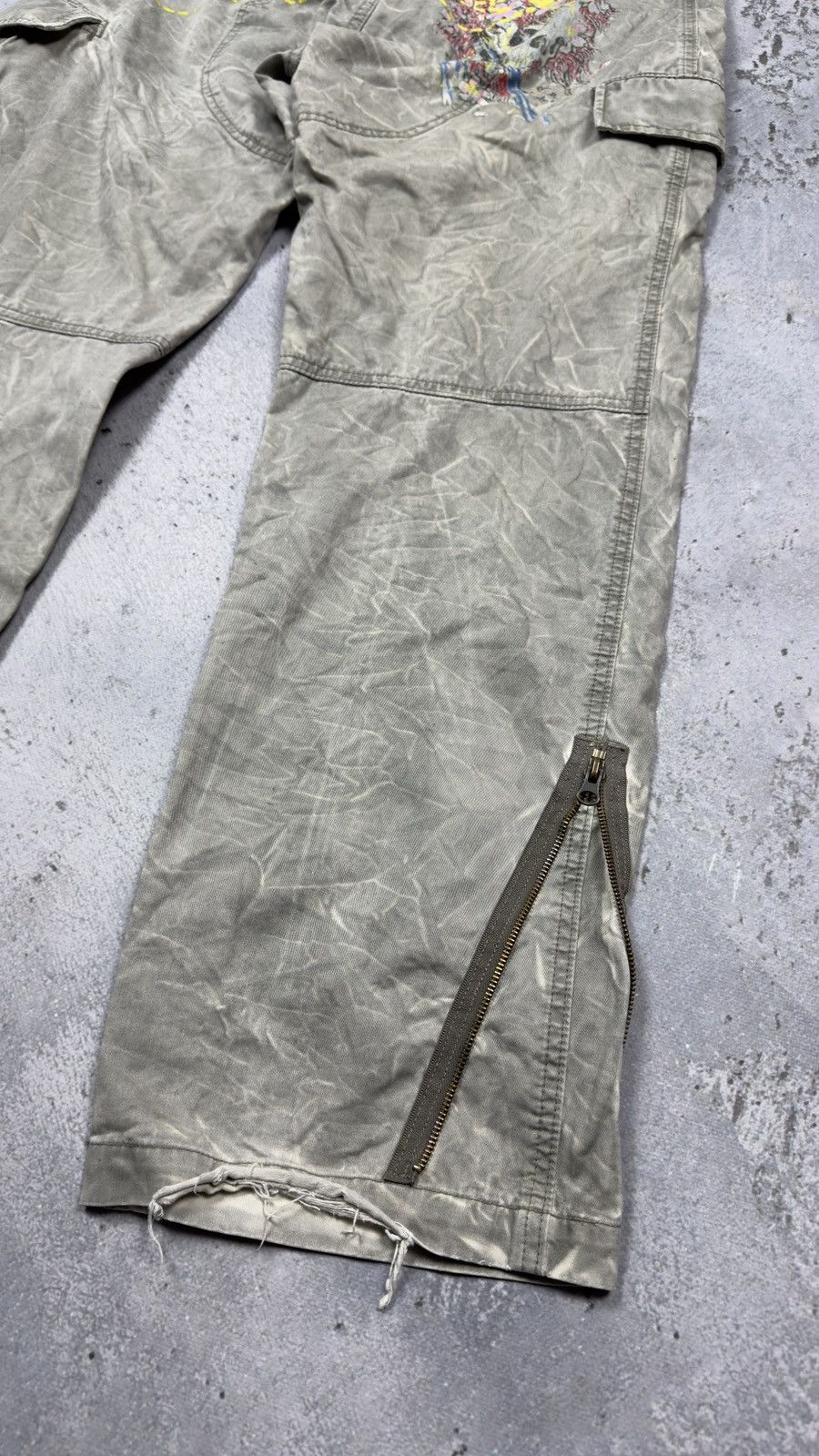 Christian Audigier Ed Hardy cargo pants zip multi pocket vintage Audigier rare Size US 36 / EU 52 - 3 Thumbnail