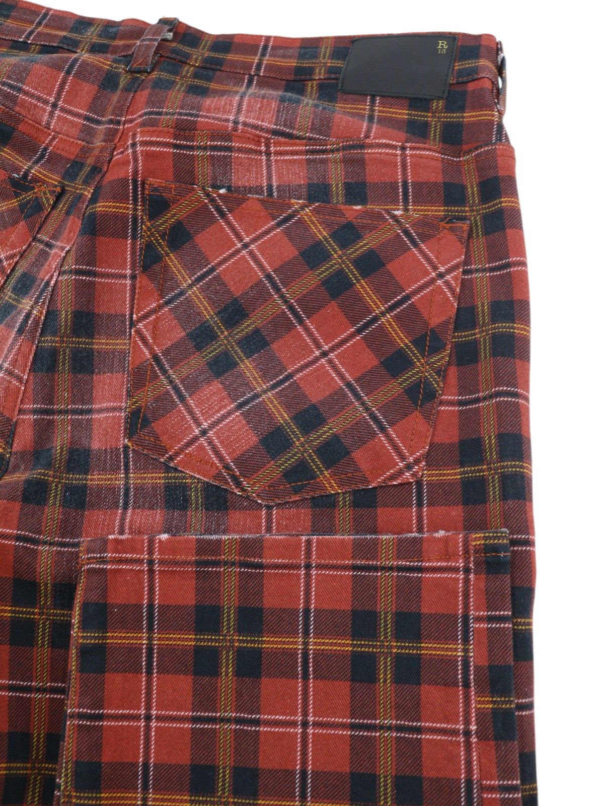 R13 TAILORED DROP 27 Ash Red Plaid 85766 Size 27" / US 4 / IT 40 - 5 Thumbnail