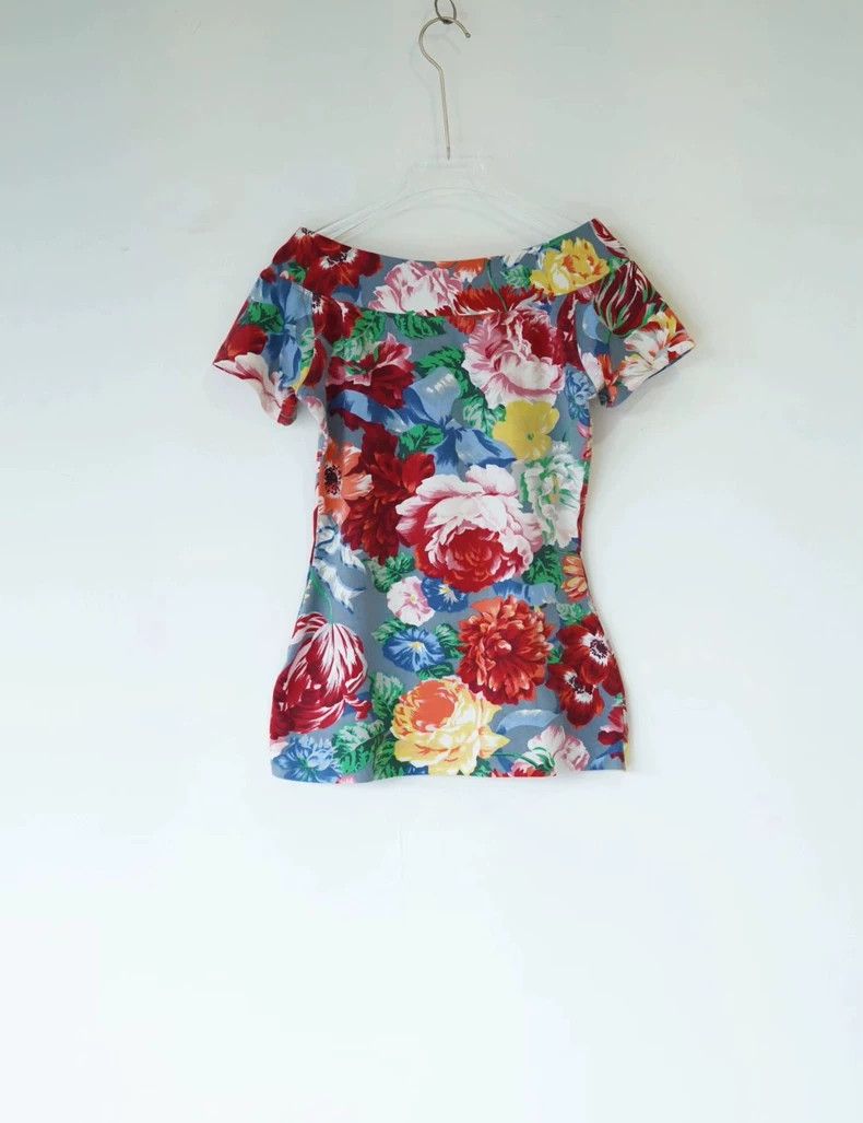 Kenzo KENZO 80s style floral one-shoulder top Size XS / US 0-2 / IT 36-38 - 6 Thumbnail