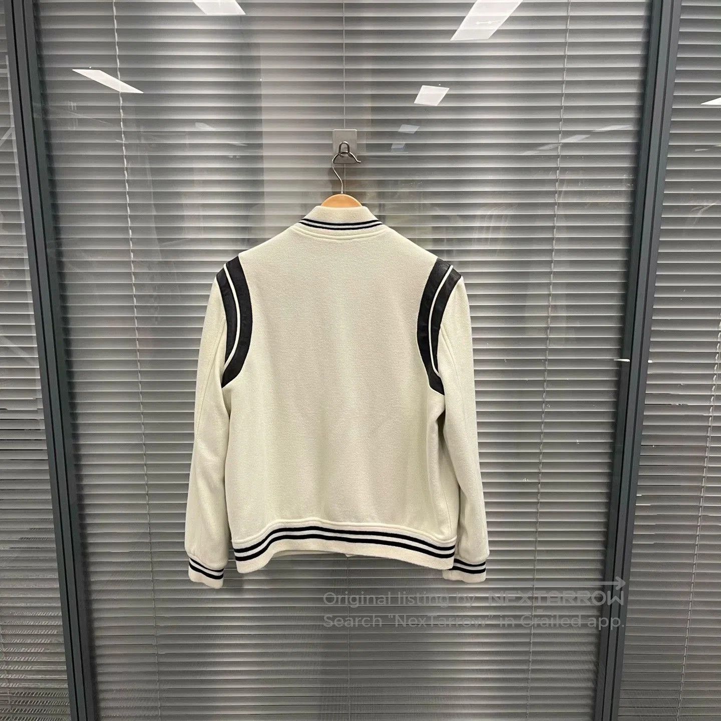 Saint Laurent Paris Saint Laurent Cream Black Varsity Jacket. Size US L / EU 52-54 / 3 - 2 Thumbnail