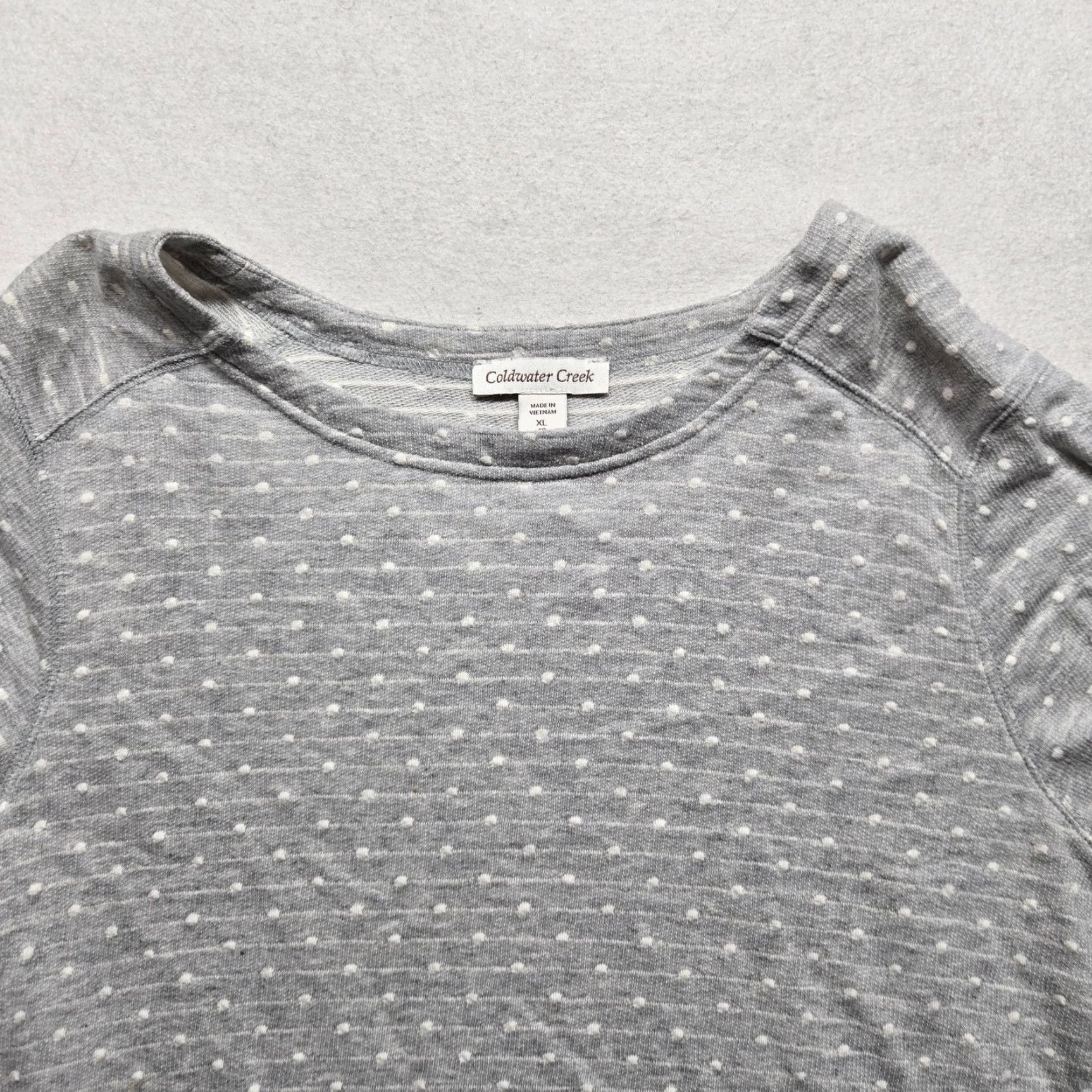 Coldwater Creek Coldwater Creek Pokka Dot Grey Long Sleeve Lightweight Pullover Sweater Women XL Size XL / US 12-14 / IT 48-50 - 2 Thumbnail