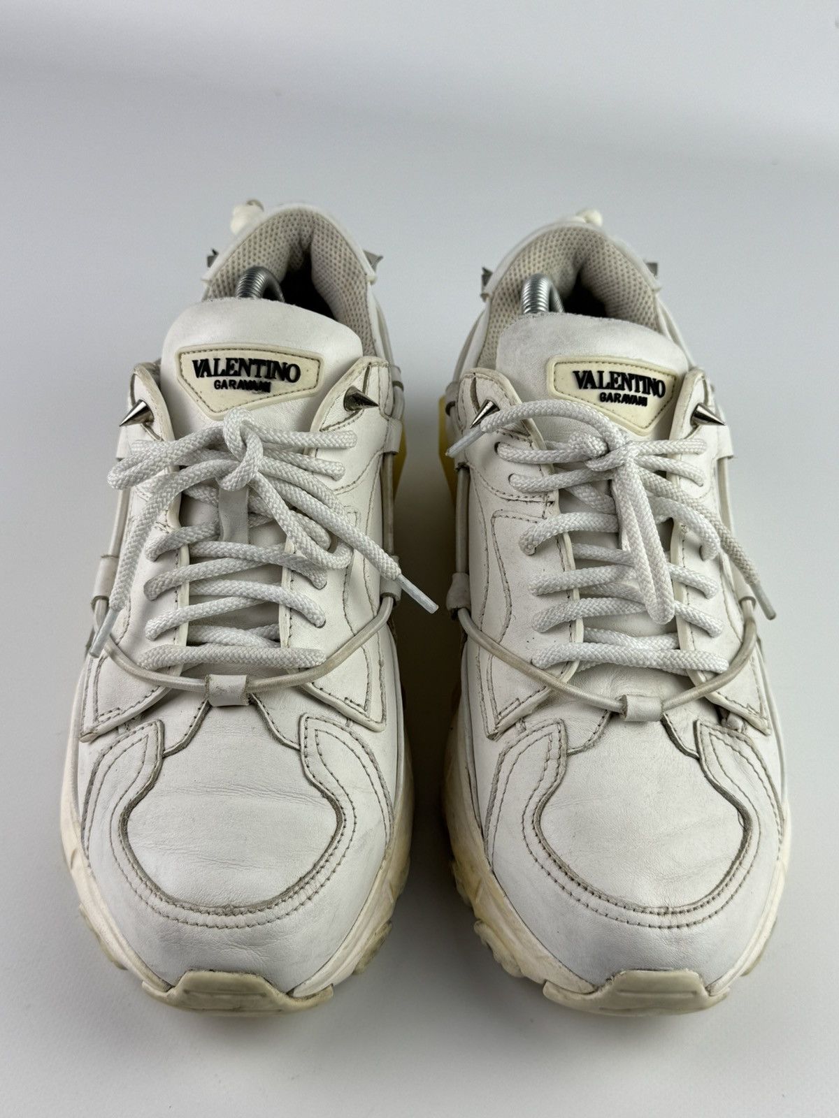 Valentino Valentino Garavani White Bounce Leather Sneakers Anant Garde Size US 7 / EU 40 - 7 Thumbnail