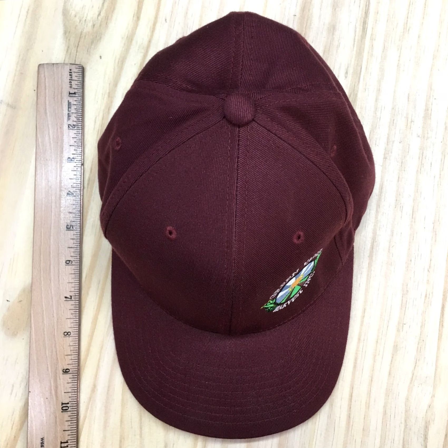 Vintage Green Valley Harvest Flat Cap Mens L XL Maroon Flexfit Yupoong Size ONE SIZE - 3 Thumbnail