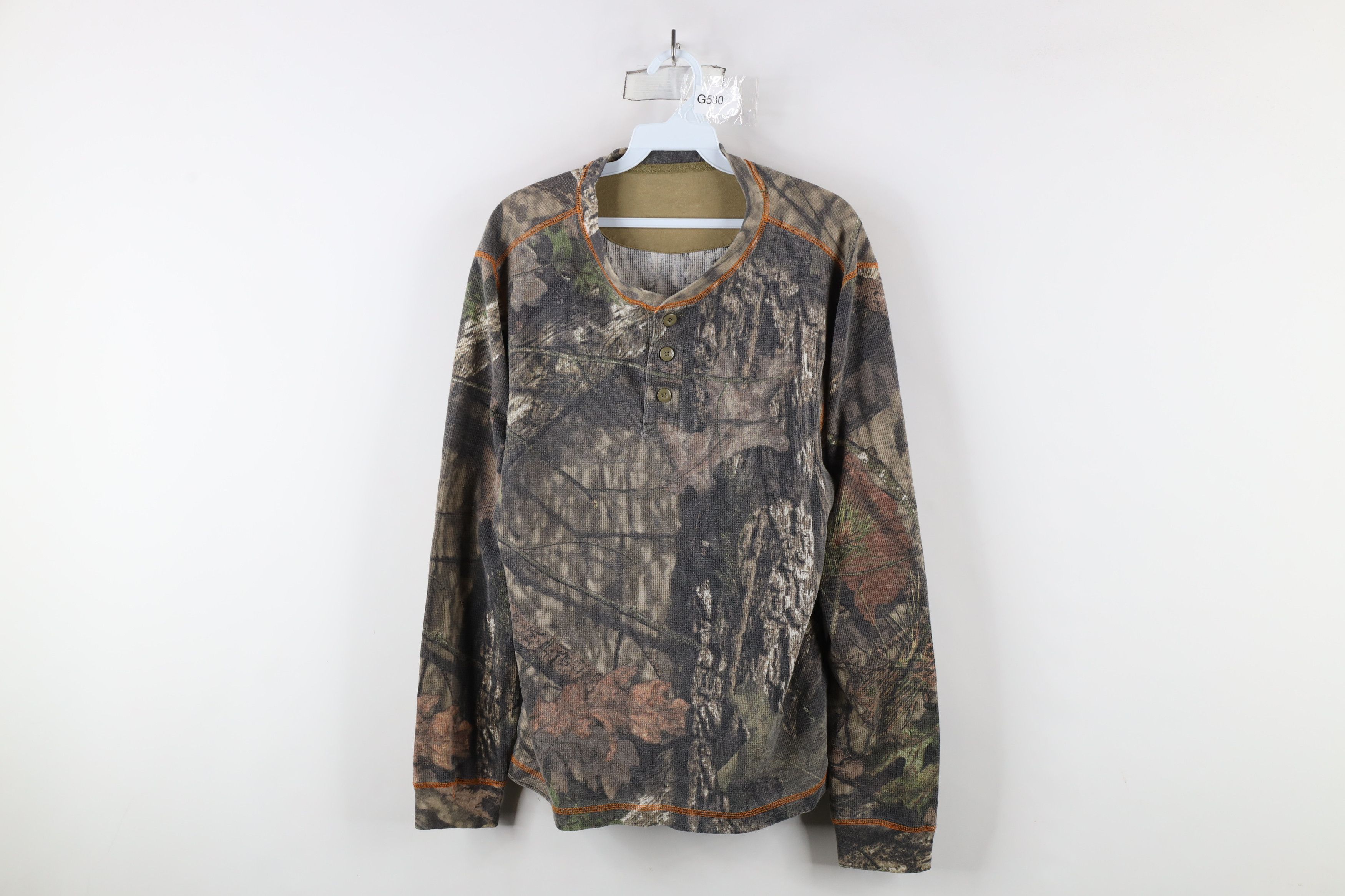 Vintage Vintage Streetwear Camouflage Thermal Waffle Knit T-Shirt Size US M / EU 48-50 / 2 - 1 Thumbnail