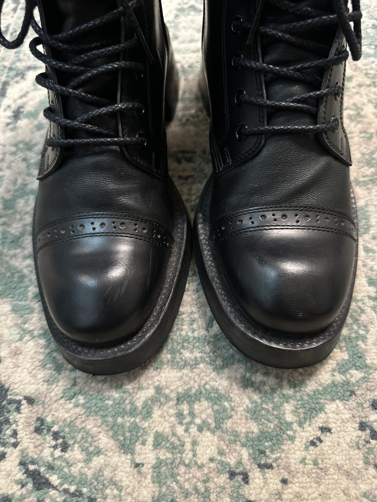 Maison MIHARA YASUHIRO Miharayasuhiro Double Layer Leather Combat Boots Size US 6 / EU 39 - 8 Thumbnail