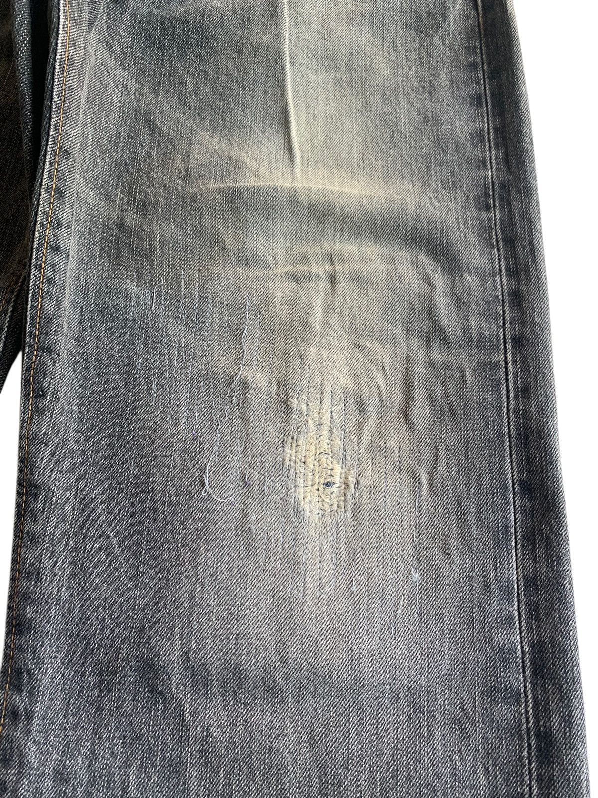 Edwin VINTAGE EDWIN 505Z SELVEDGE FADED & RUSTY DISTRESSED DENIM Size US 31 - 19 Thumbnail