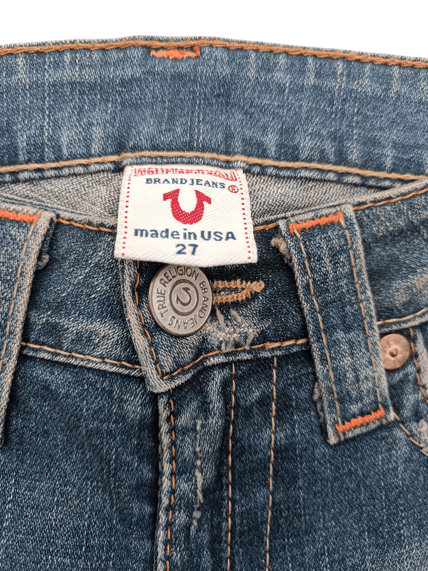 True Religion × Vintage VINTAGE FLARED TRUE RELIGION JOEY DISTRESSED DENIM TR018 Size US 27 - 10 Thumbnail
