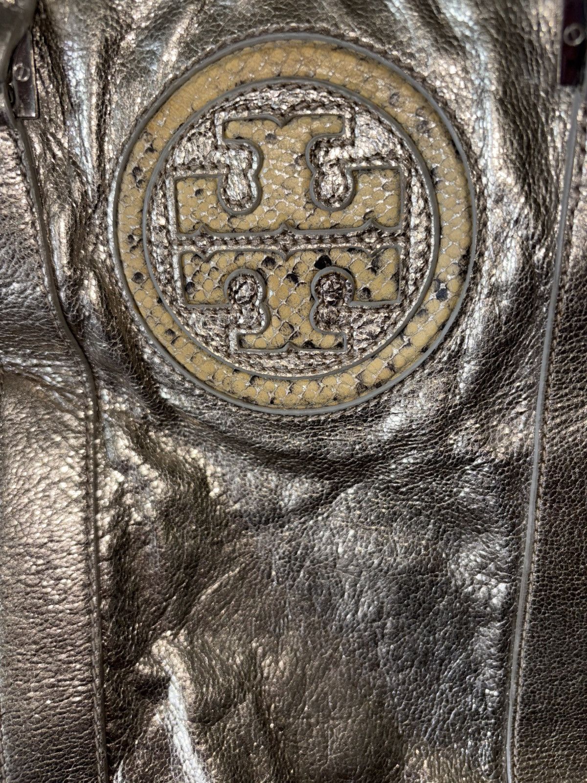 Tory Burch Tory Burch Metallic Leather Tote Bag Size ONE SIZE - 15 Thumbnail
