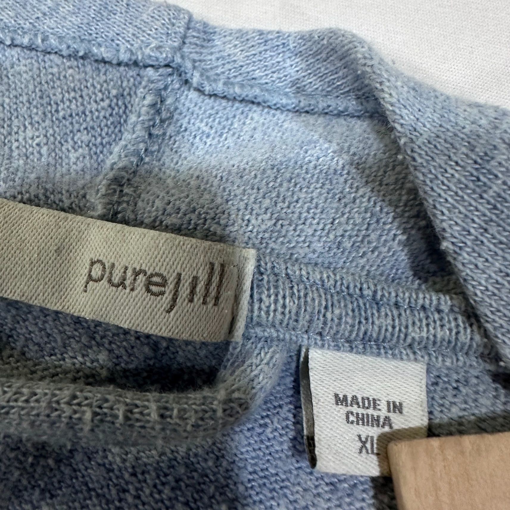 J. Jill Pure Jill Coatigan Womens XL Blue Cotton Blend Knit Open Pockets Mid-Length Size XL / US 12-14 / IT 48-50 - 2 Thumbnail