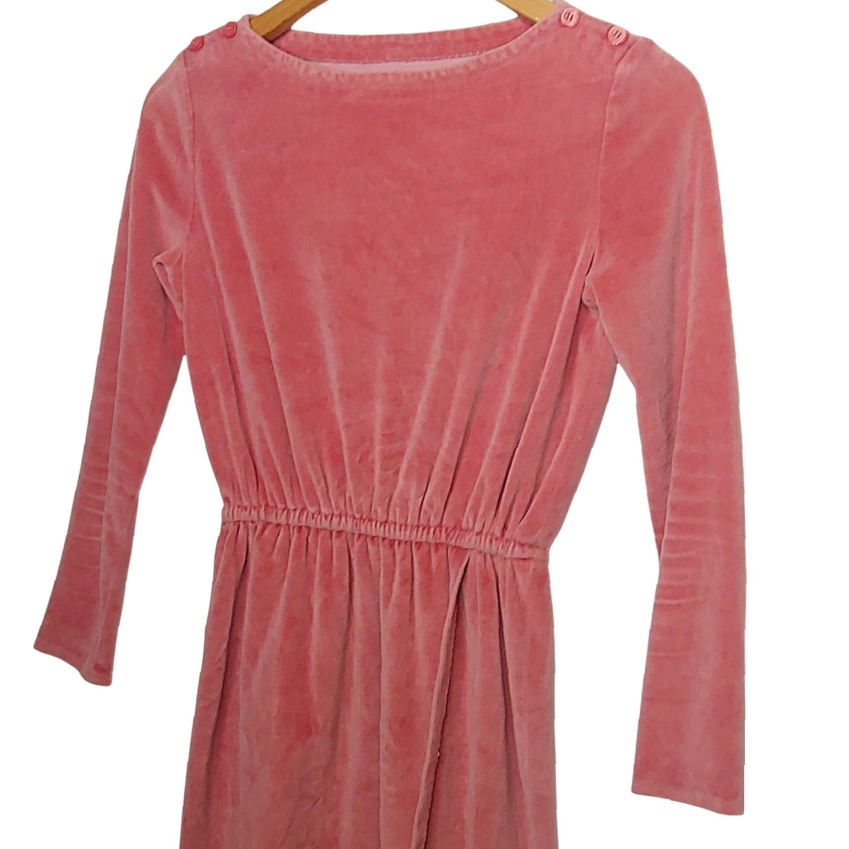 Velour VINTAGE Womens Velvet Velour Wrap Dress Mauve Pink Long Sleeve Secretary Dress Knee Length M Womens Velour Secretar y Turned? Size M / US 6-8 / IT 42-44 - 2 Thumbnail