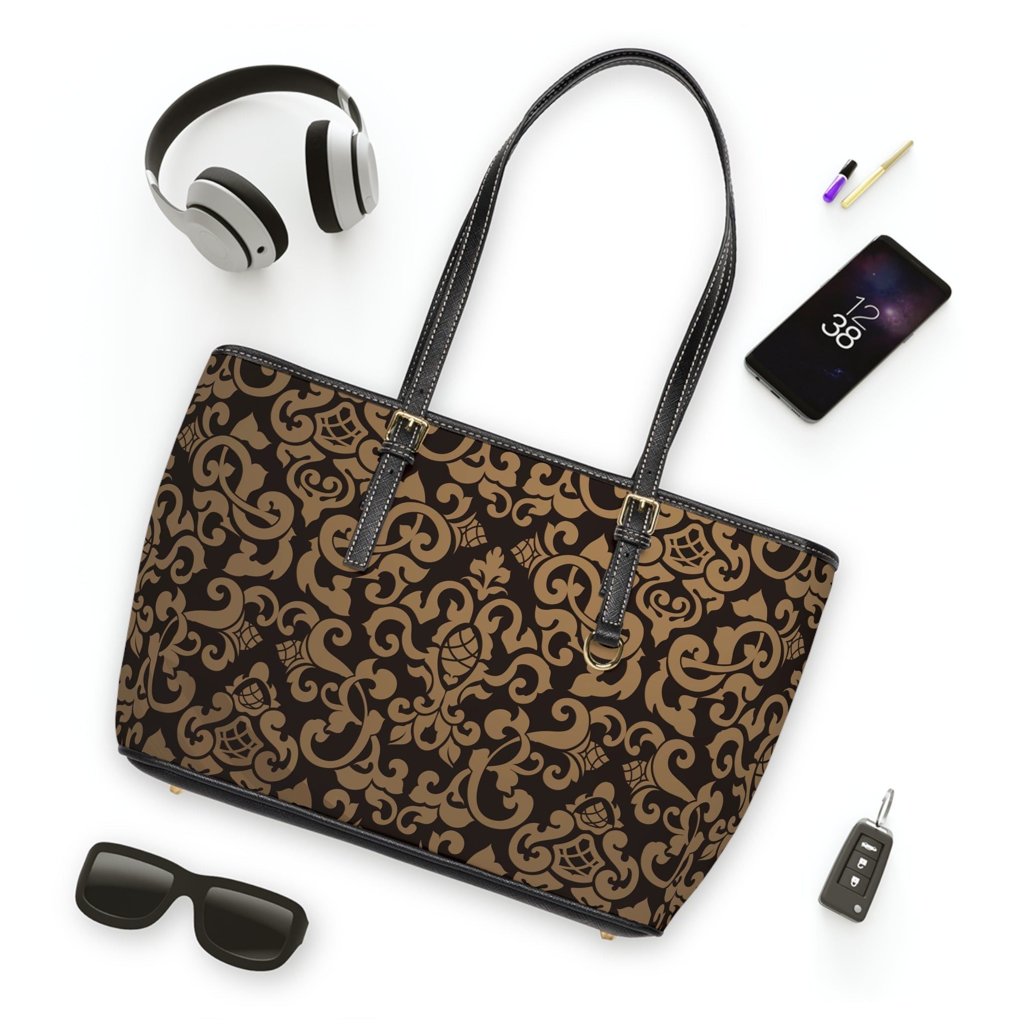 The Unbranded Brand Victorian Design PU Leather Shoulder Bag Size ONE SIZE - 4 Thumbnail
