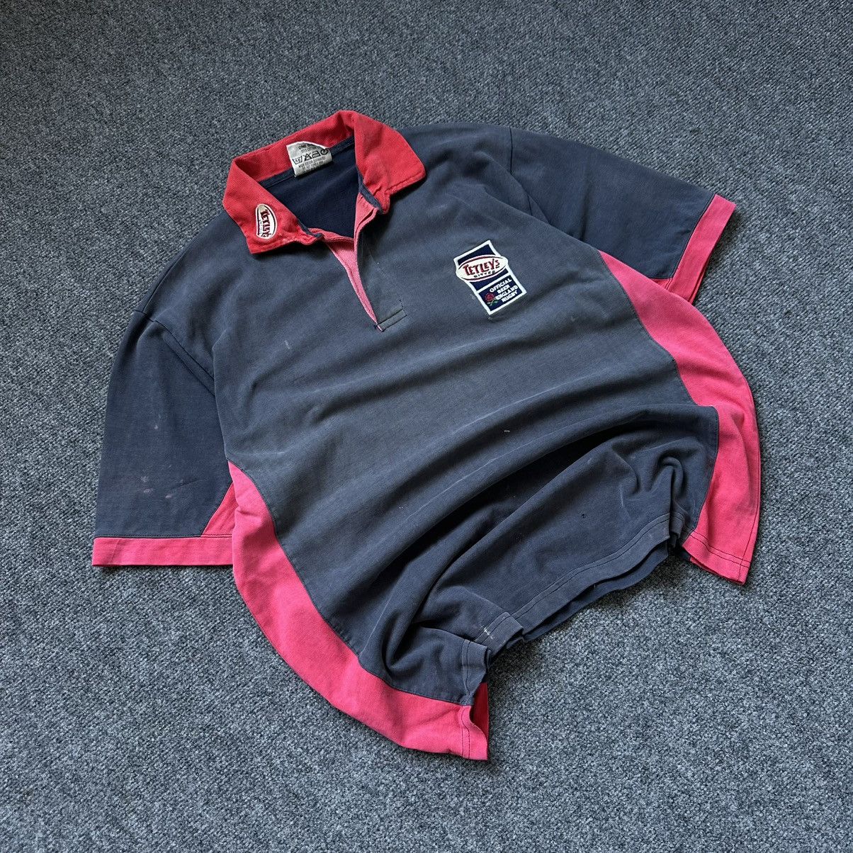 New England Outerwear VTG Mans Tetley's Bitter Official England Rugby Polo Size Size US XL / EU 56 / 4 - 2 Thumbnail