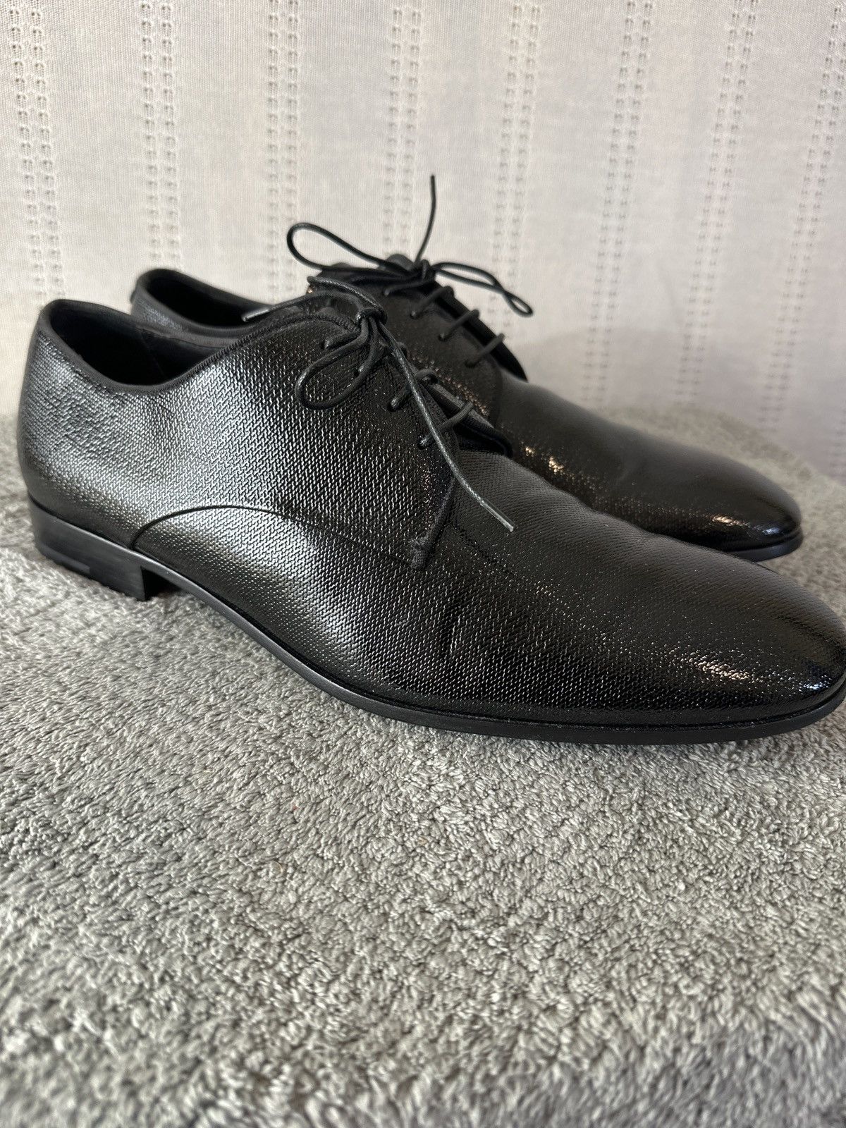 Giorgio Armani GIORGIO ARMANI Size 8 Black Solid Leather Lace Up Shoes Size US 8 / EU 41 - 1 Thumbnail
