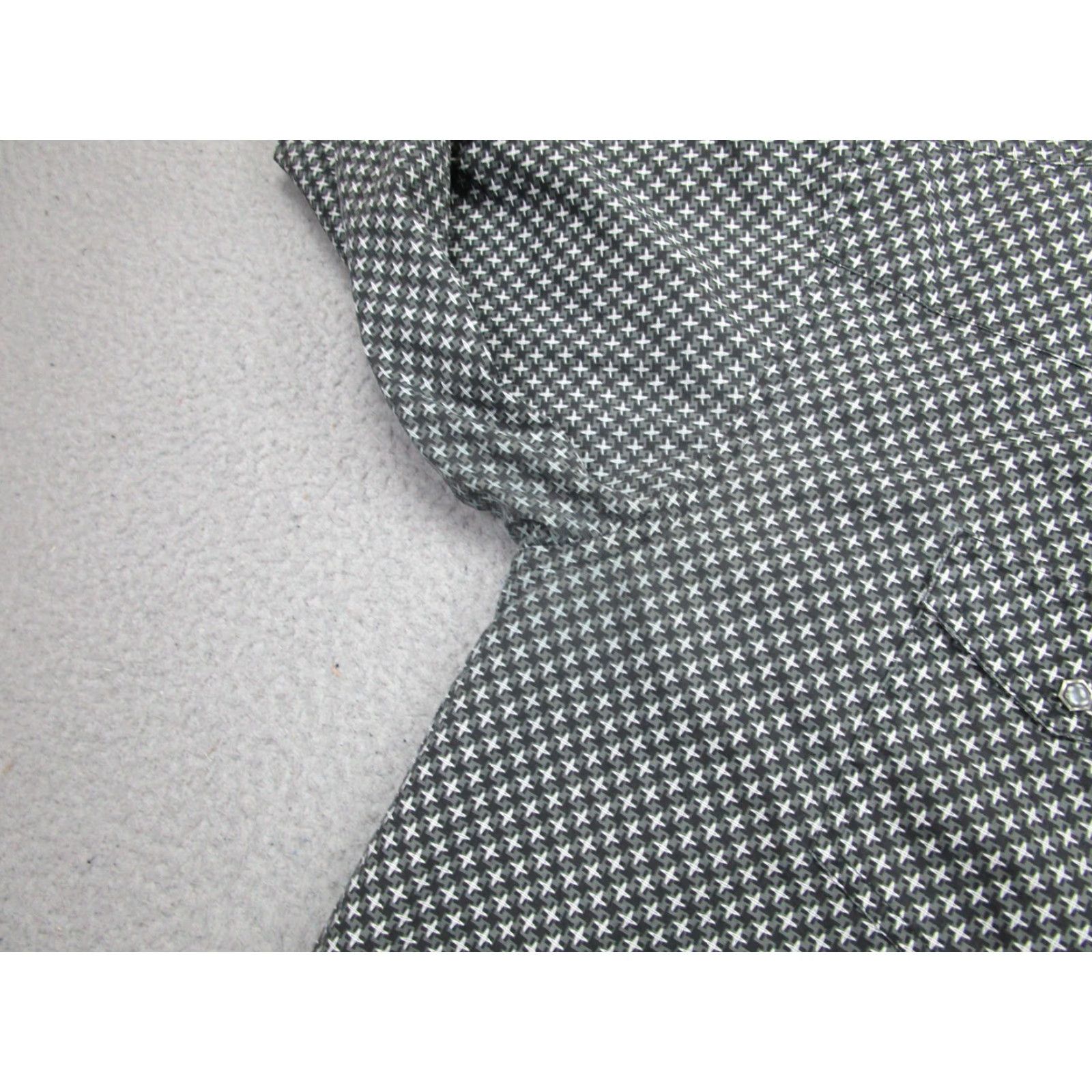 Wrangler Wrangler Shirt Mens 2XL Gray Black Troubadour Cross Geometric Button-Up Western Snap Pockets Embroidered 2XL Mens Size US XXL / EU 58 / 5 - 5 Thumbnail