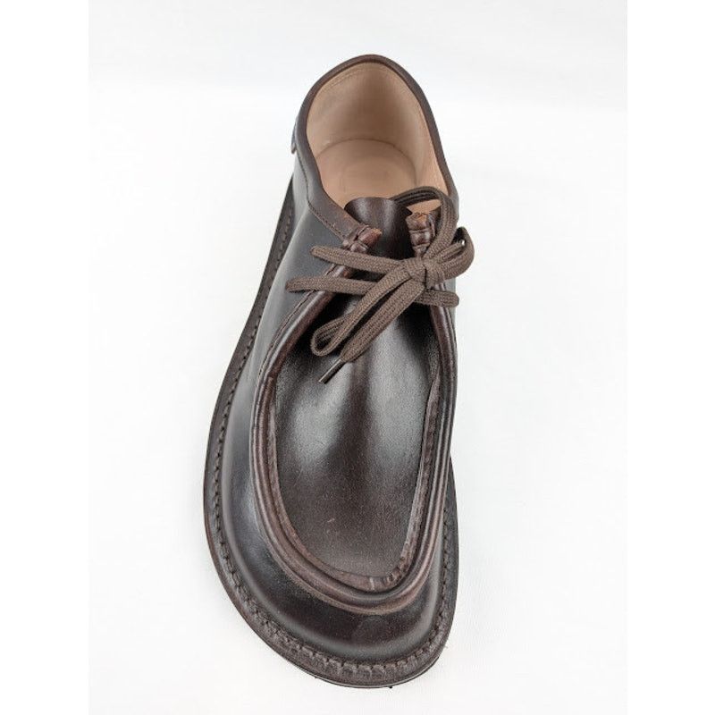 Loewe o1rshd1 Faro Moc-Toe Leather Derby Shoes in Dark Brown Size US 12 / EU 45 - 6 Thumbnail