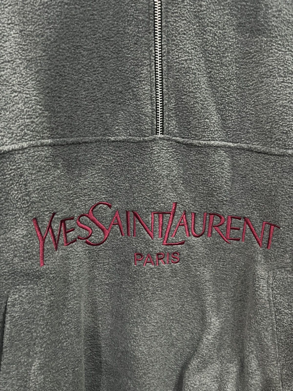 Yves Saint Laurent Yves Saint Laurent Fleece Jacket Ysl Half Zip Size US L / EU 52-54 / 3 - 2 Thumbnail