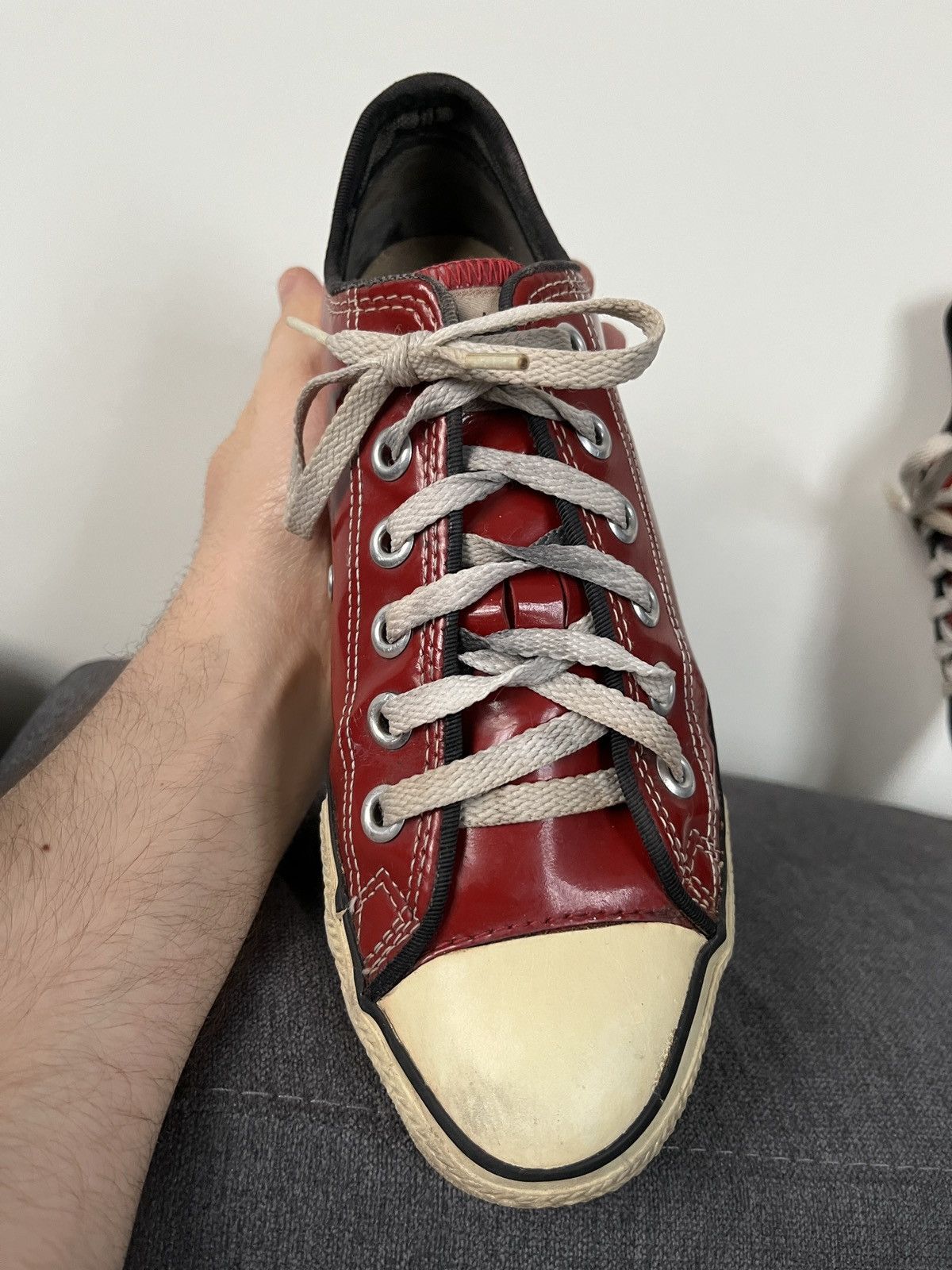 Converse × Vintage 90's Made in USA Converse Red Glossy Patent Leather Sneakers Size US 5.5 / IT 35.5 - 15 Thumbnail