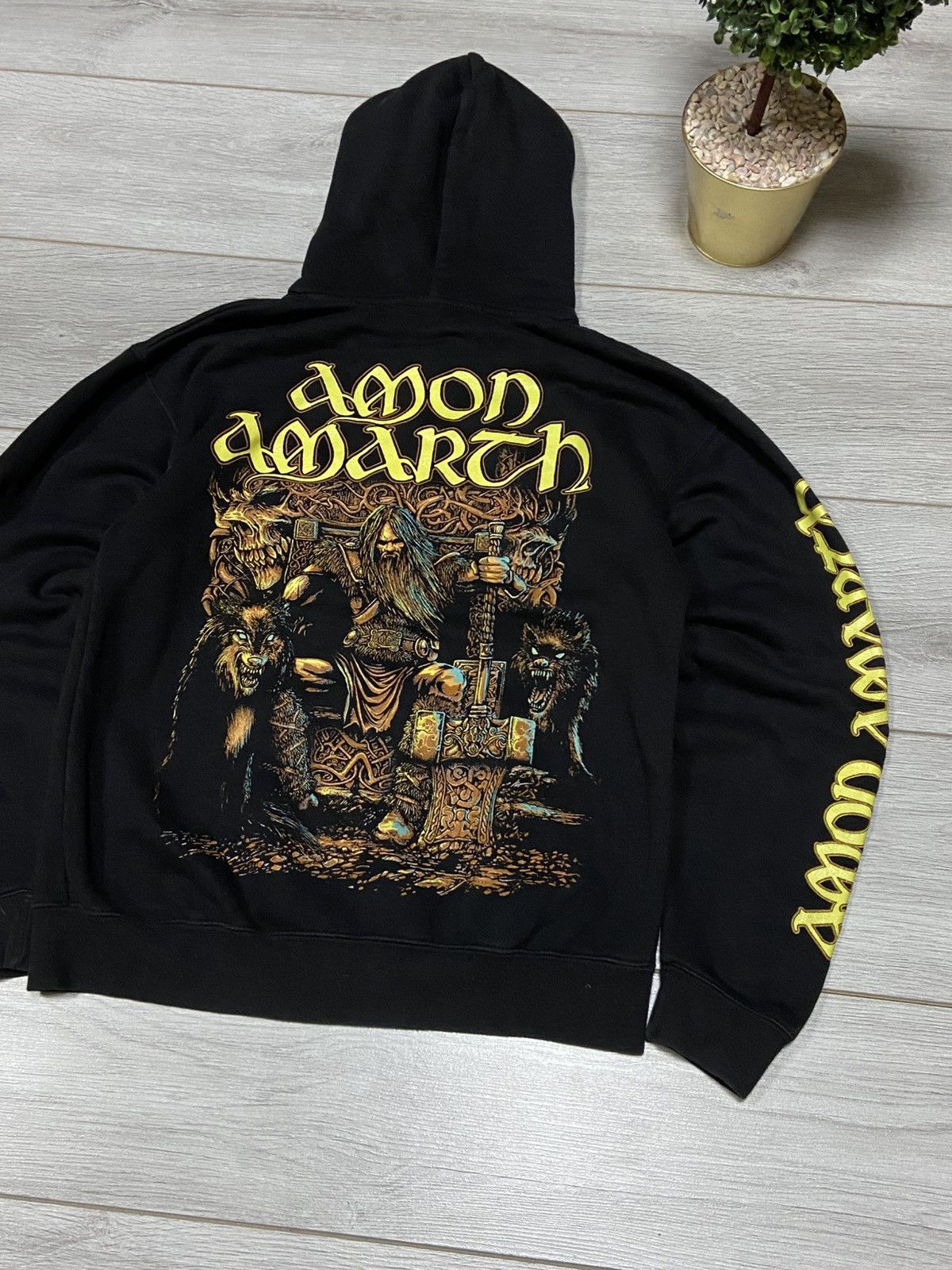 Band Tees Vintage Amon Amarth Band Hoodie Death Metal Black Streetwear Size US S / EU 44-46 / 1 - 7 Thumbnail