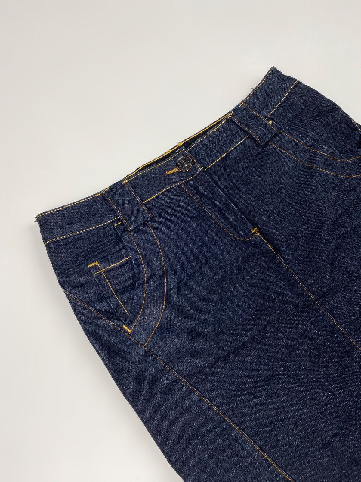 Vintage Y2K Vintage Geisha Jeans Denim Layered Midi Ruffle Skirt Size 32" / US 10 / IT 46 - 2 Thumbnail
