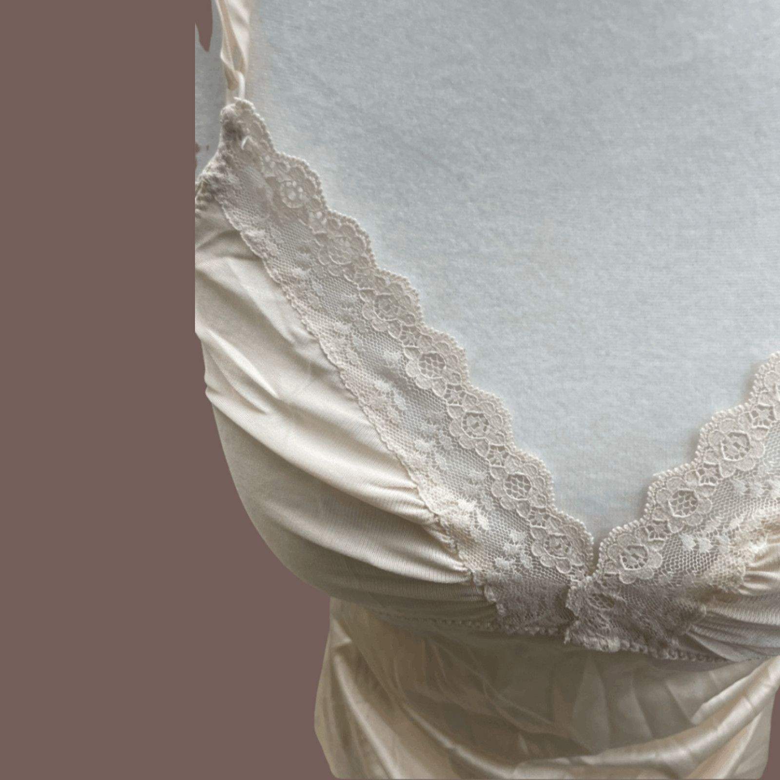 Vintage VTG Lace Slip Dress | Cream Union Tag | 90s Balletcore Size XS / US 0-2 / IT 36-38 - 4 Thumbnail