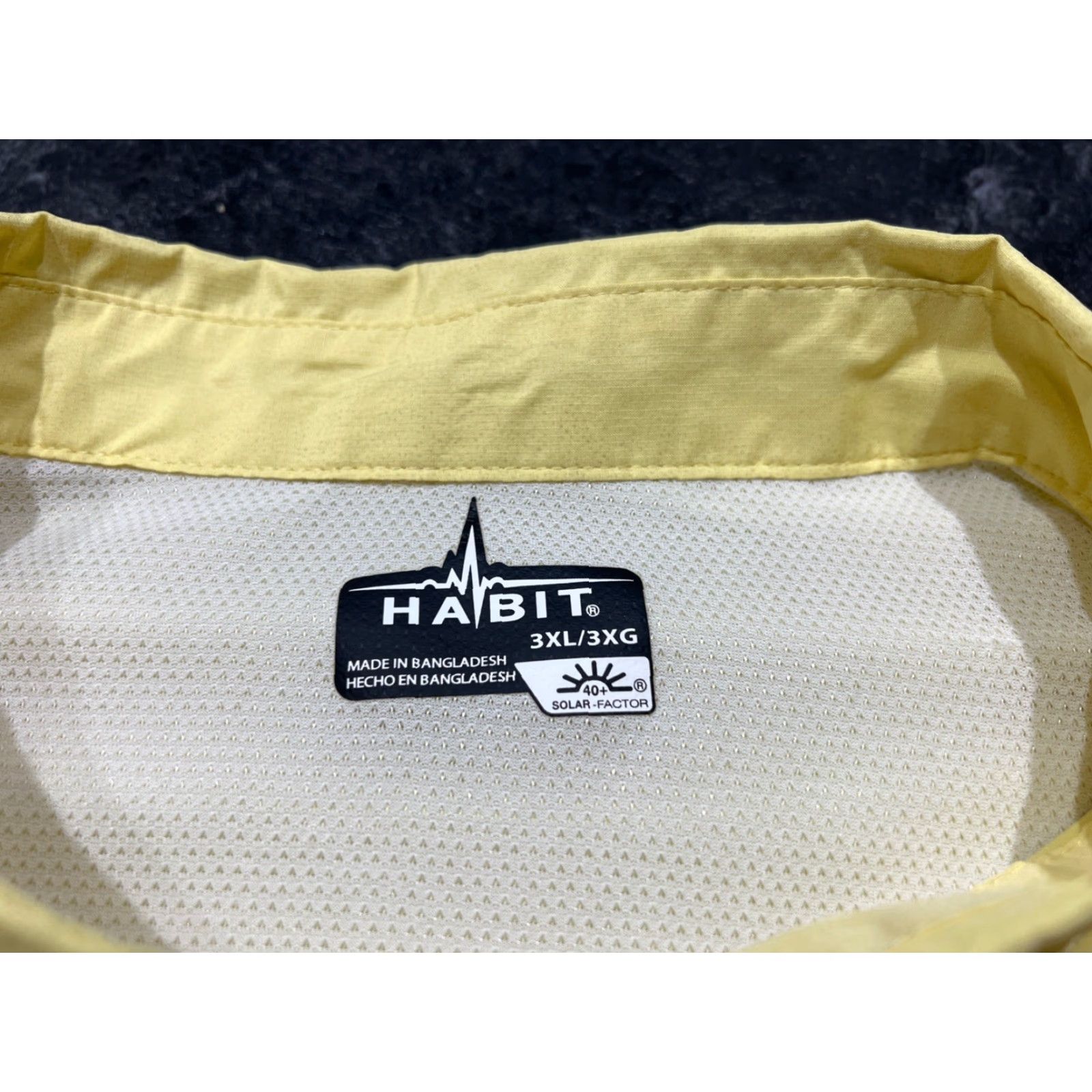 Habitat Habit Men's 3XL Yellow Short Sleeve Fishing Shirt Solar Factor UPF 40+ Button-Up Casual Size US XXL / EU 58 / 5 - 7 Thumbnail