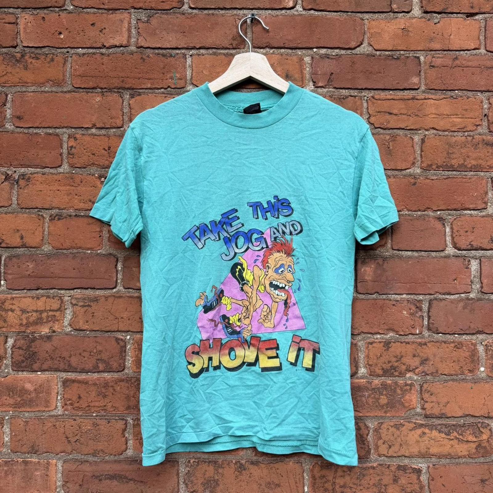 Hanes vintage take this jog and shove it t shirt 80s S/M Size US M / EU 48-50 / 2 - 1 Thumbnail