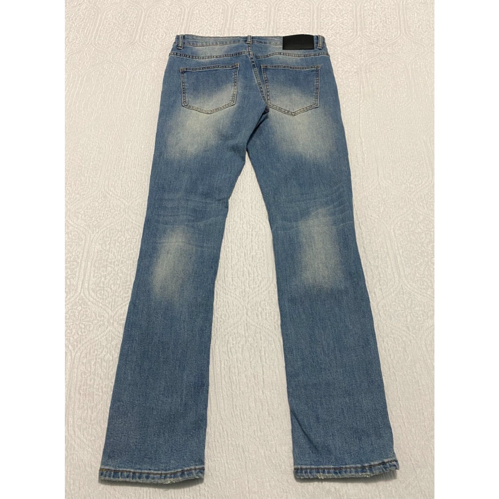 Vintage Y&R Young Reckless Jeans Mens 30 Blue Ripped Distressed Patch Skinny Size US 30 / EU 46 - 2 Thumbnail
