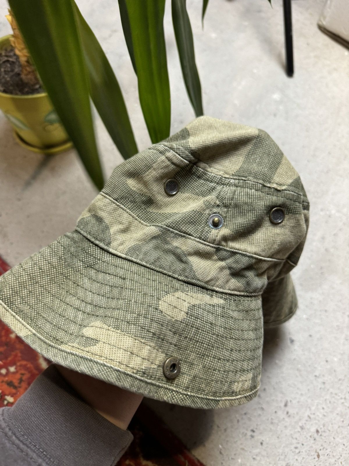 Japanese Brand × Vintage Vintage Y2K Animal Camo Carti Styl Baggy Military Bucket Hat Size ONE SIZE - 3 Thumbnail
