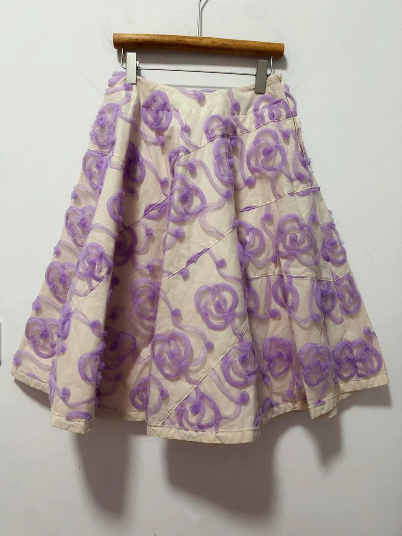 Comme des Garcons Comme Des Garcons size M Mesh flower skirt umbrella skirt Size 23" - 1 Thumbnail
