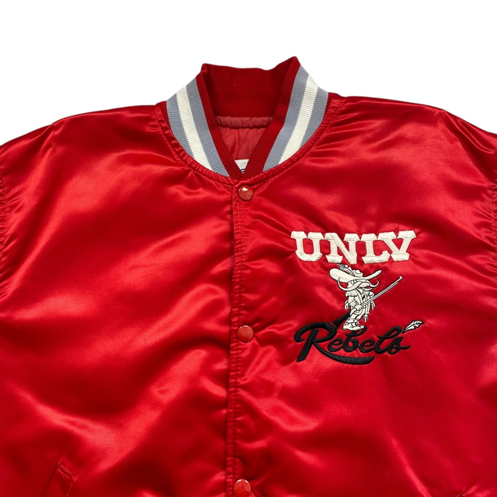 NCAA VTG 90s UNLV REBELS STARTER SATIN BOMBER JACKET MADE IN USA Size US L / EU 52-54 / 3 - 4 Thumbnail