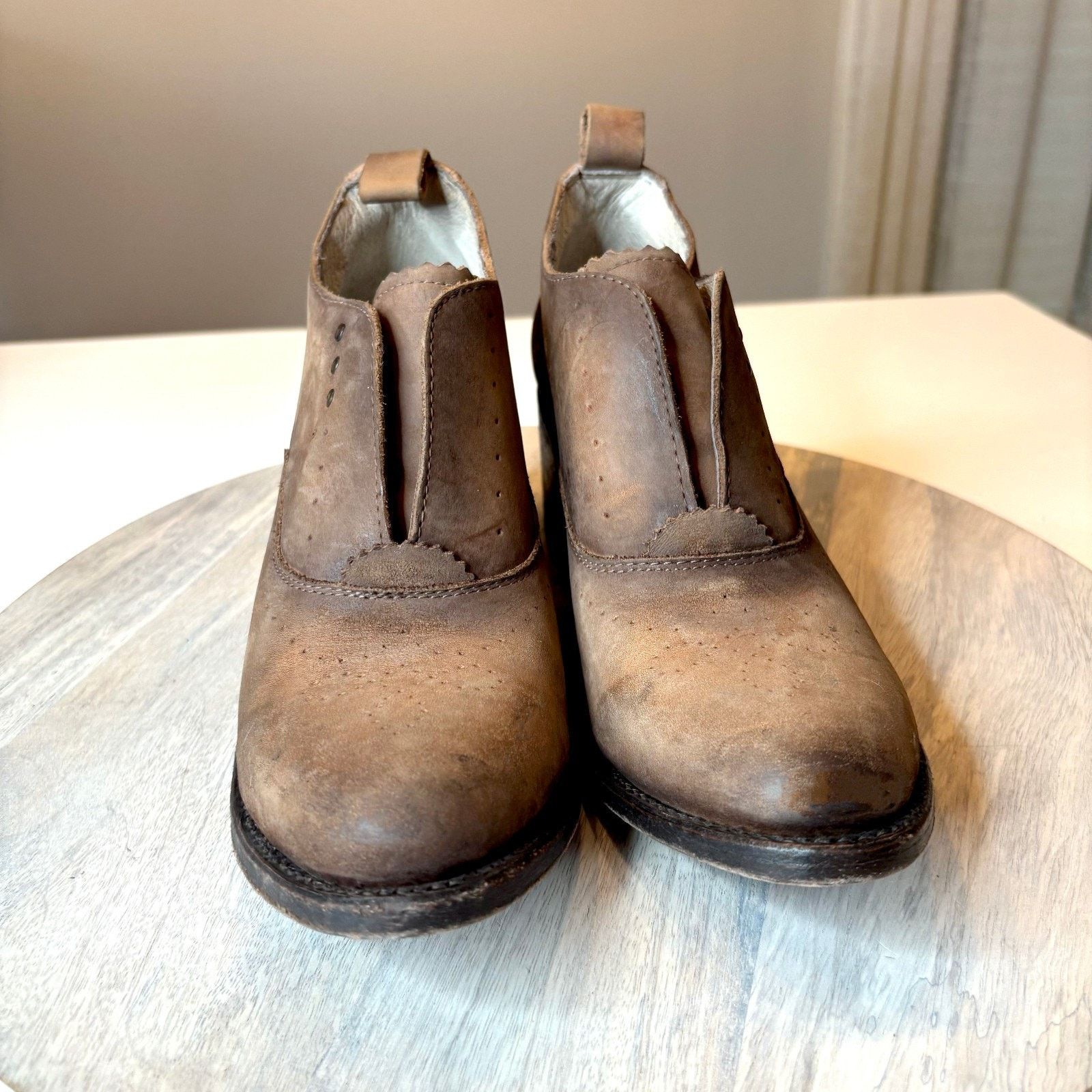 FREEBIRD Freebird Sadie Distressed Brown Leather Ankle Booties Size 9 Size US 9 / IT 39 - 3 Thumbnail