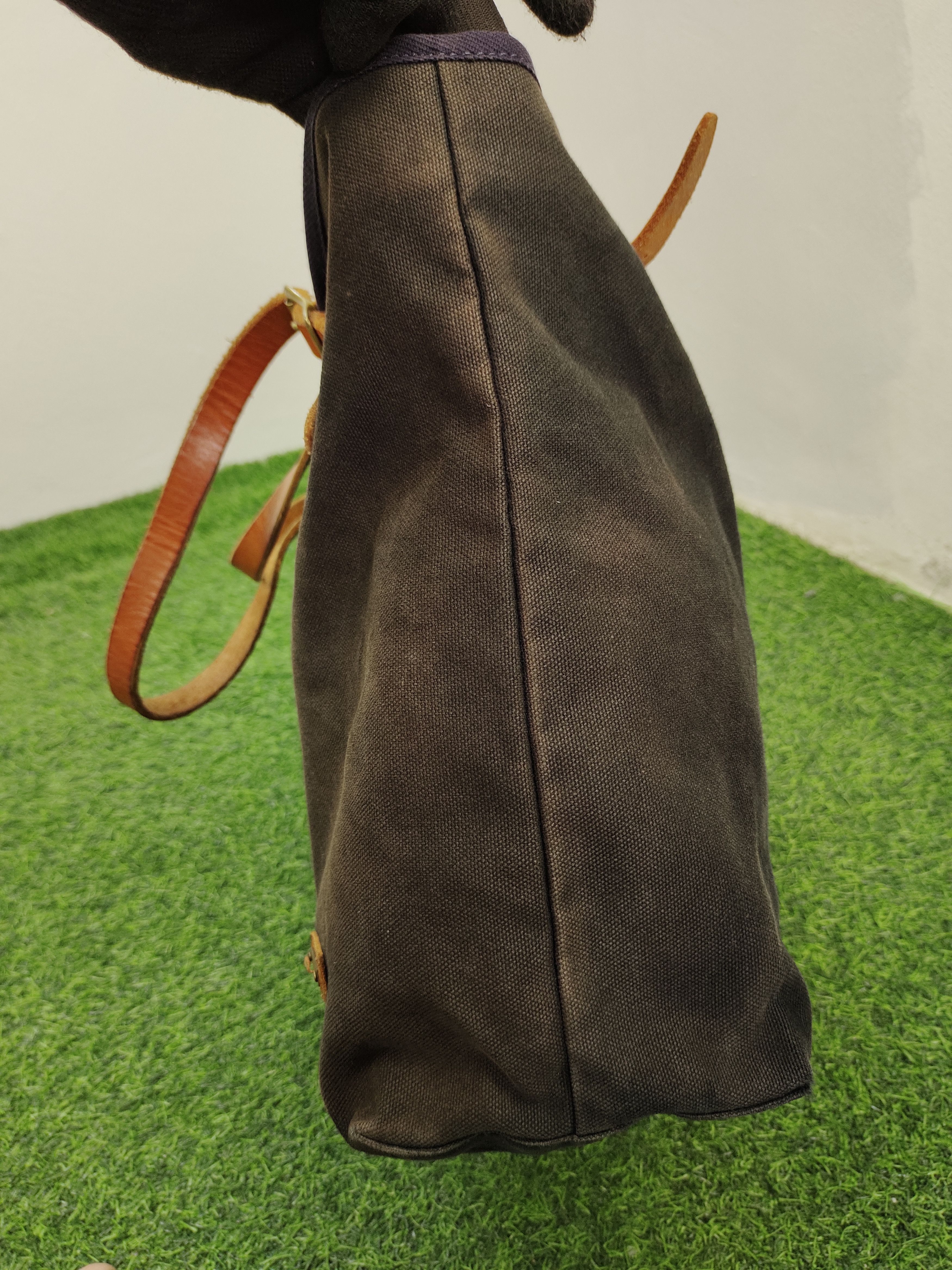 Hysteric Glamour Vintage Ship Blue Japan Faded Canvas Mix Leather Tote Bag Size ONE SIZE - 11 Thumbnail