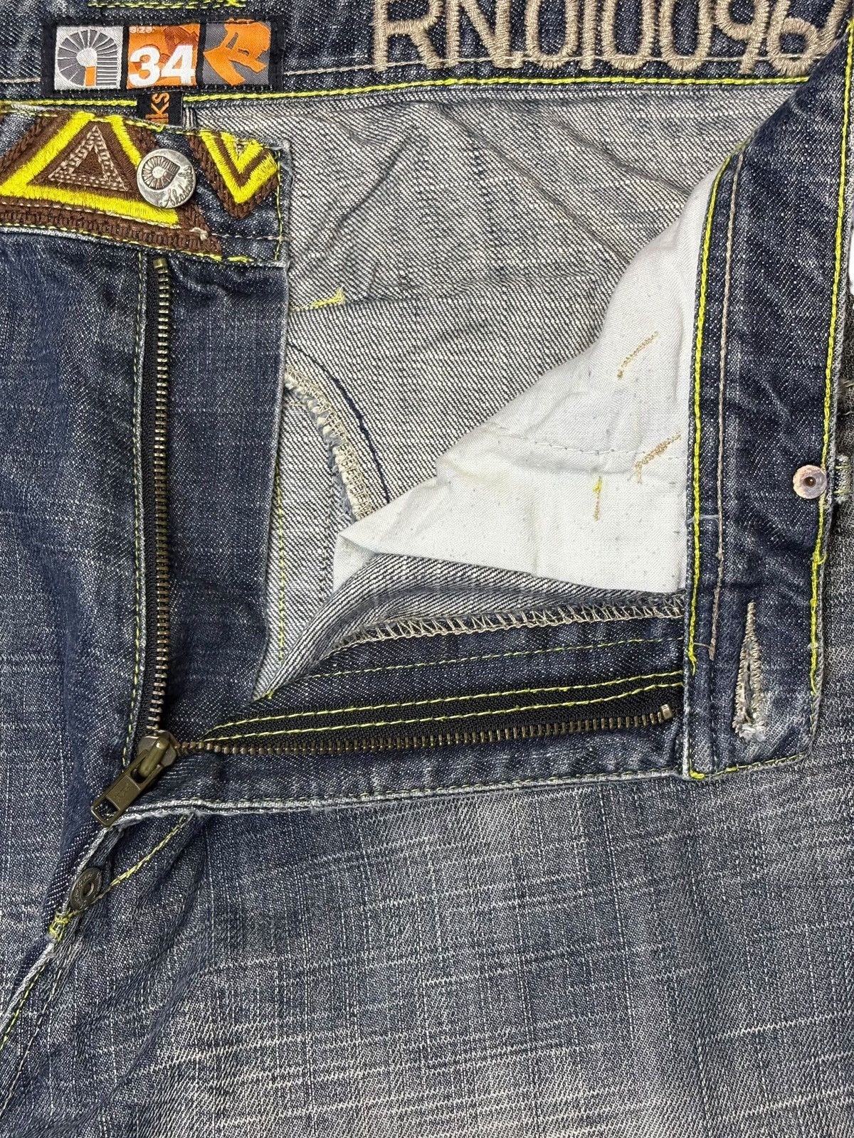 Akademiks × Japanese Brand Vintage Akademiks Diamond Embroidered Wide Leg Baggy Jeans Size US 34 / EU 50 - 9 Thumbnail
