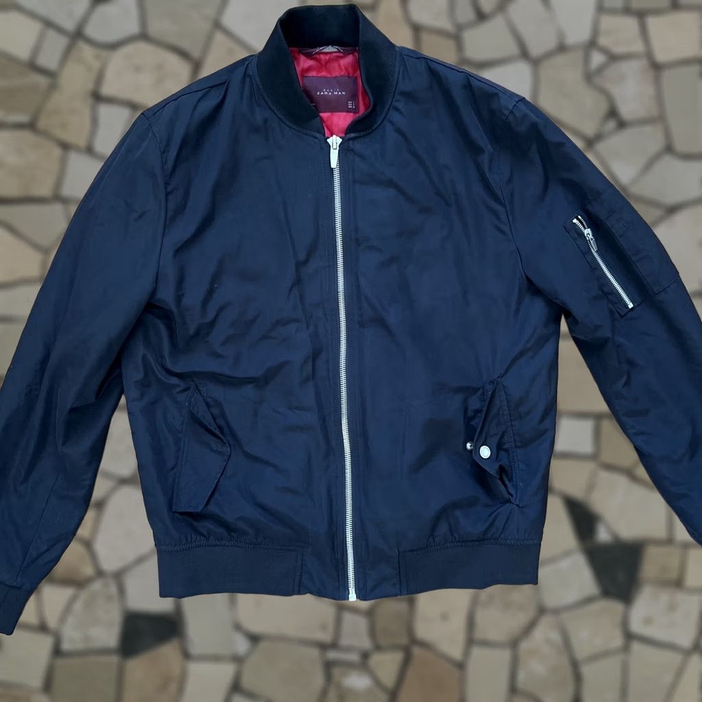 Zara ZARA Bomber Jacket Size L Unisex Adults Black Polyester Regular Jacket Size L / US 10 / IT 46 - 1 Thumbnail