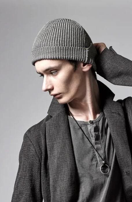 The Viridi-anne 7G-Paper Mix Knit Beanie Hat - Grey Size ONE SIZE - 1 Thumbnail