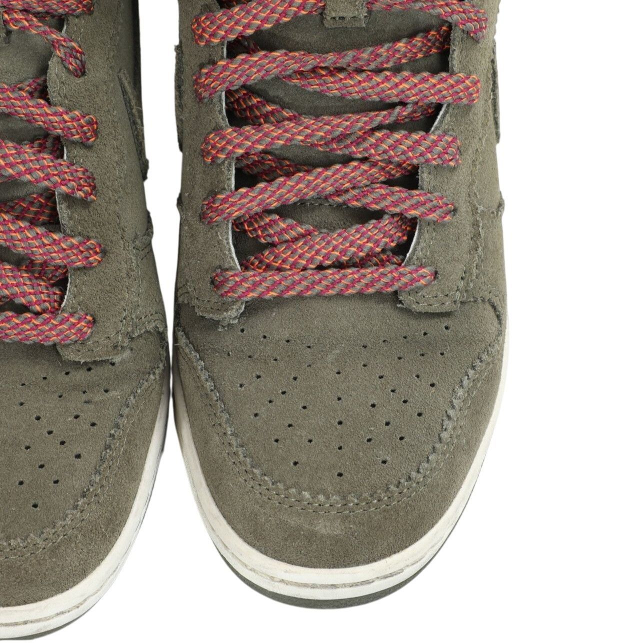 Nike Nike Dunk Sky Hi Medium Olive Green Suede Sneakers Wedge Hee Size US 8 / IT 38 - 4 Thumbnail