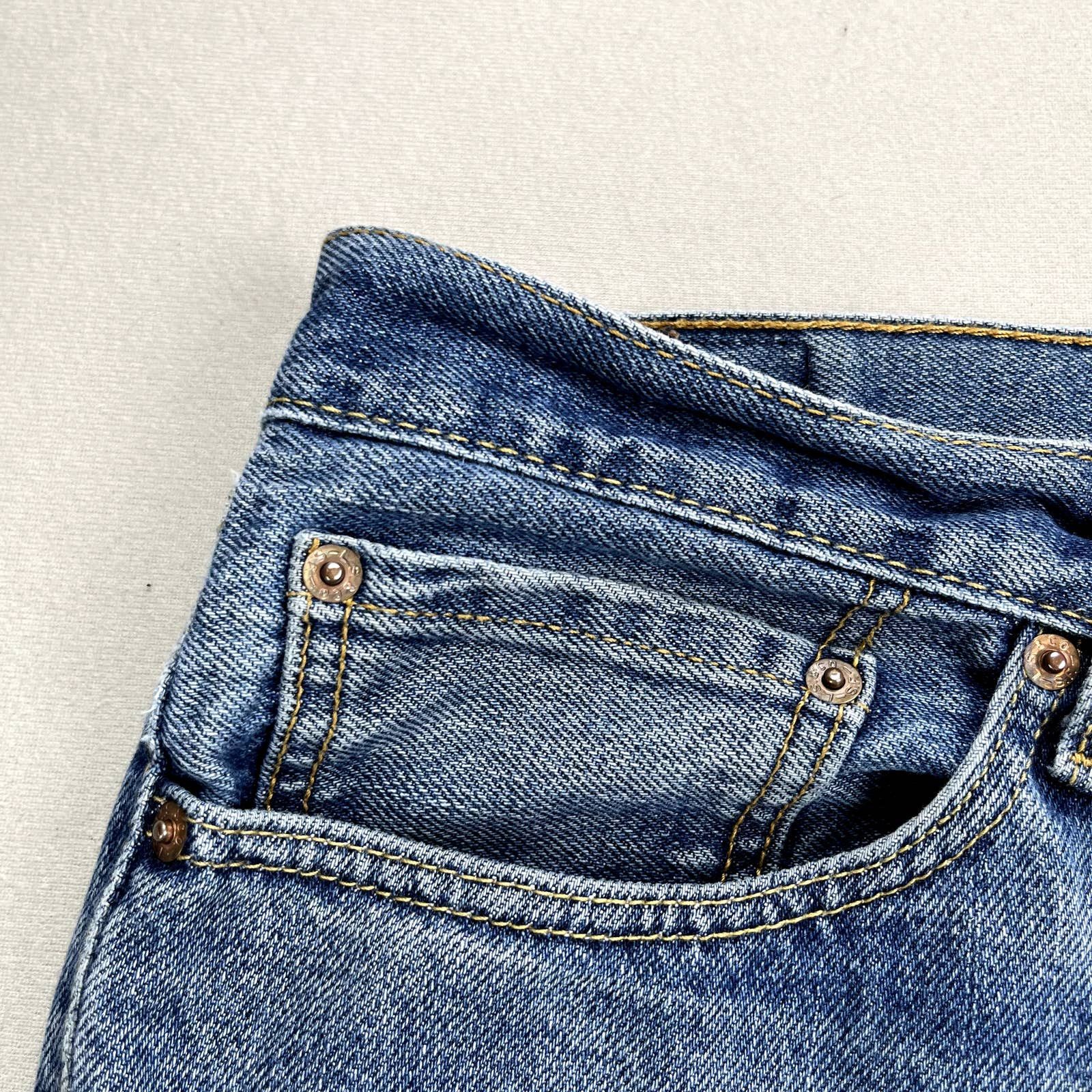 Levi's Levis 505 Jeans Mens 36x29 Blue Denim Regular Fit Stone Wash Size US 36 / EU 52 - 6 Thumbnail