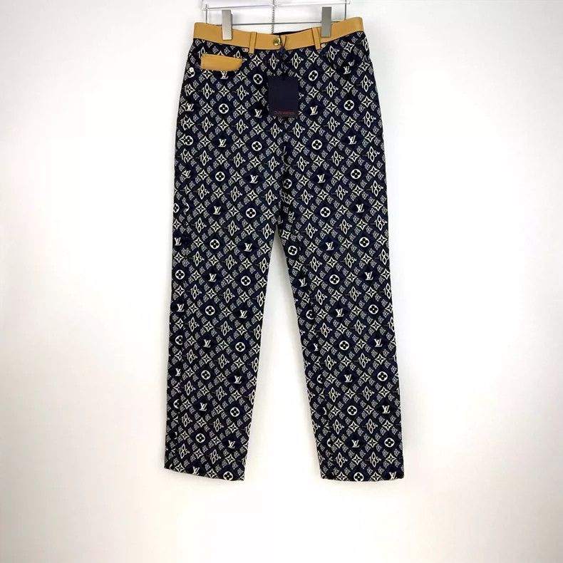 Louis Vuitton Louis Vuitton Dark blue logo sheepskin paneled pants 2505-N Size US 36 / EU 52 - 3 Thumbnail
